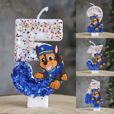 Image de Bougie Paw Patrol - Décoration Gâteau Anniversaire Enfants