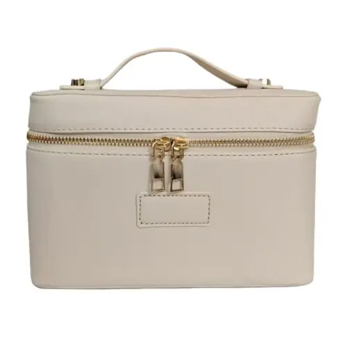 Image de Trousse de Toilette de Voyage en Cuir Saffiano - Personnalisable