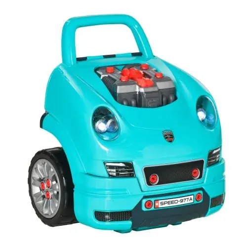 Image de Camion Jouet avec Moteur - 61 Pièces Turquoise