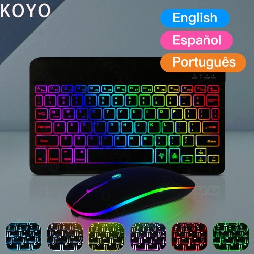 Immagine di Tastiera Bluetooth Mini RGB Retroilluminata - Portatile e Ricaricabile