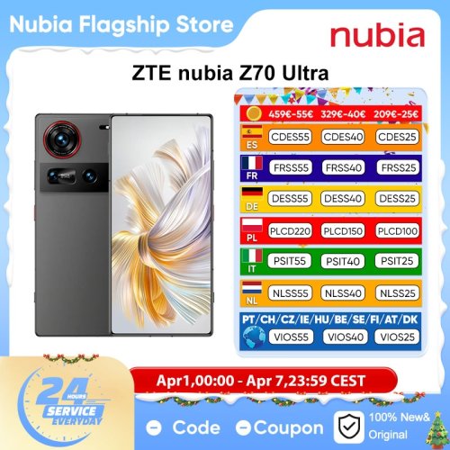 Imagen de Smartphone Nubia Z70 Ultra 5G con Procesador Snapdragon 8 Elite, Pantalla OLED de 6.85 Pulgadas a 144 Hz, Batería de 6150 mAh, Cámara de 64 MP, Android 15, NFC y Resistente al Agua IP68 - Versión Global