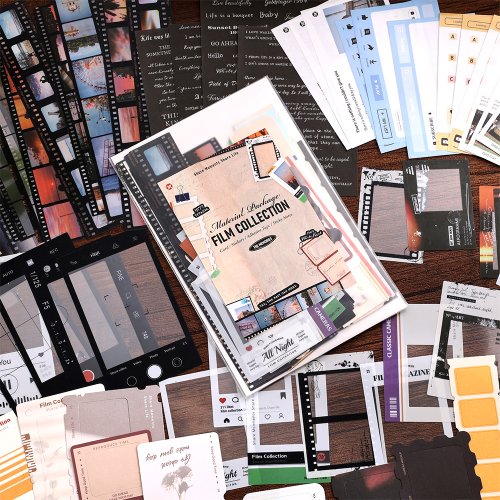 Image de Kit Vintage Film : 100 Cartes & Autocollants pour Scrapbooking
