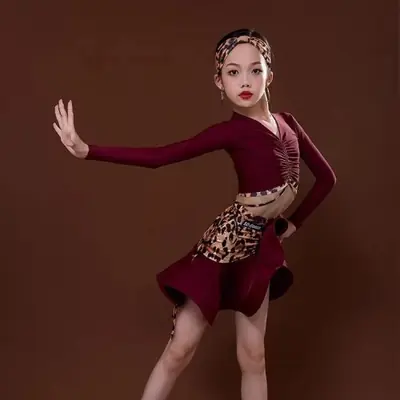 Image de Costume de Danse Latine Enfant Imprimé Léopard