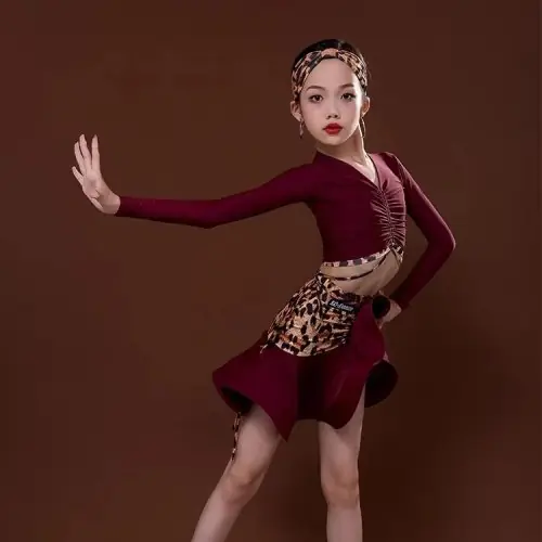 Image de Costume de Danse Latine Enfant Imprimé Léopard