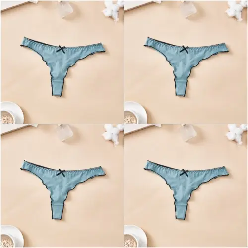 Image de String Coton Doux - Lot de 4 Sous-Vêtements Femmes