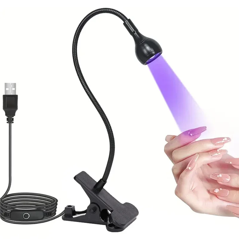 Afbeelding van Natuurlijke UV Nagellamp 395nm met Clip-On Design – Mini USB Nageldroger voor Gel Nagels en Manicure Thuis of in de Salon