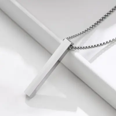 Image de Collier Minimaliste 3D en Acier Inoxydable
