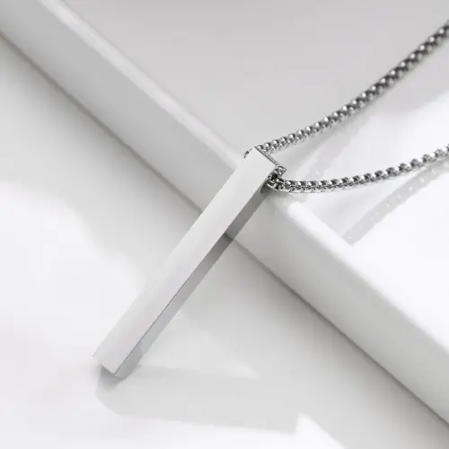 Image de Collier Minimaliste 3D en Acier Inoxydable