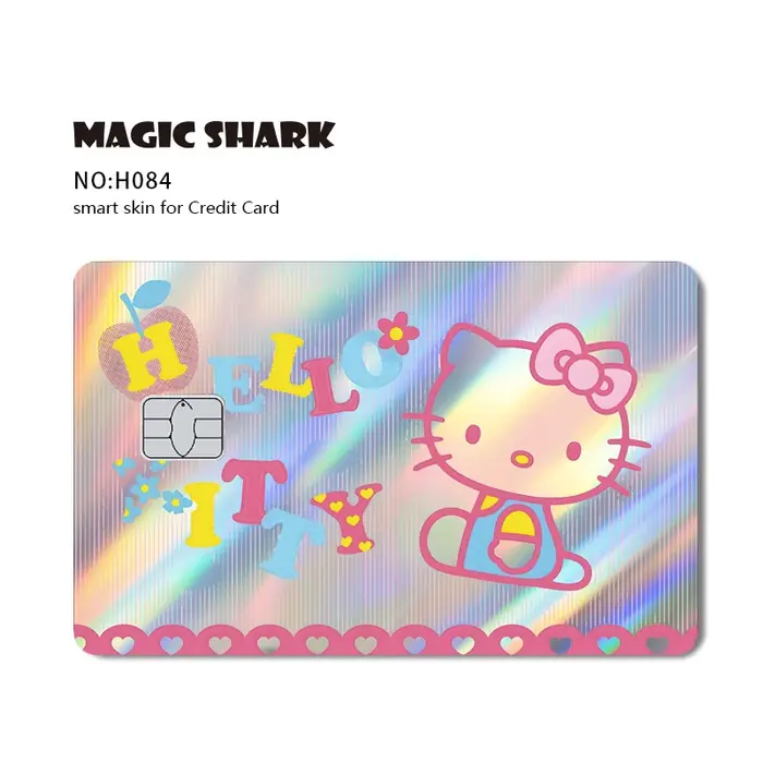 Image de Sticker Holographique Hello Kitty & Kuromi pour Carte Bancaire