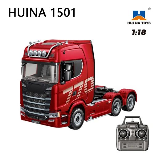 Image de Tracteur RC 1:18 avec Remorque - Jouet Télécommandé Lumineux et Sonore