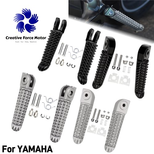 Image of Front Rear Foot pegs Motorcycle Footrest Racing Rider Passenger Pedal Aluminum For YAMAHA YZF-R1 R1 LE R1M R1S YZF-R6 VMX1700 GP