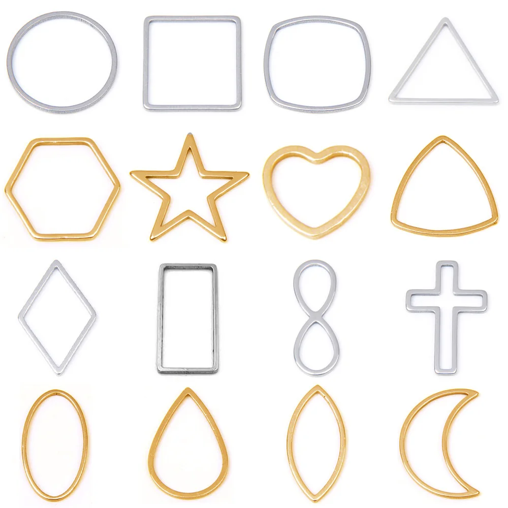 Image de 30 Pendentifs Géométriques en Acier Inoxydable pour Bijoux DIY