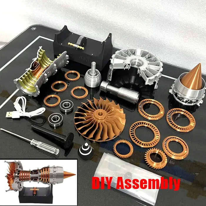 Image de Kit Moteur Turbofan Électrique 27cm - Modèle Avion Bricolage