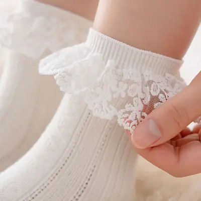 Image de Chaussettes Lolita Dentelle Volants - Kawaii Princesse
