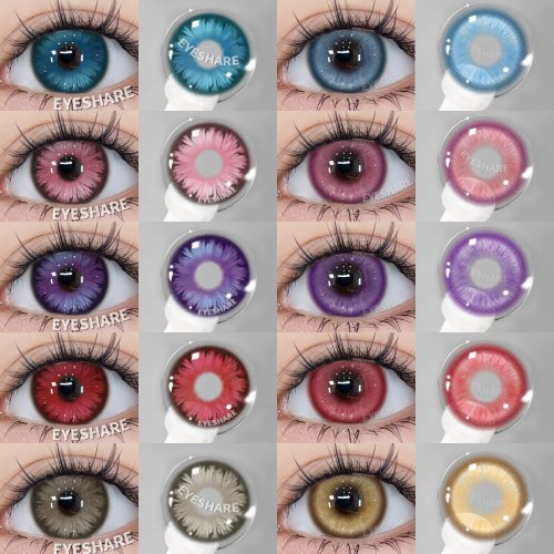 Afbeelding van Eyeshare Paarse en Rode Kleurrijke Contactlenzen - Zachte, Gezonde Oogverfraaiing voor Schoonheid en Make-up