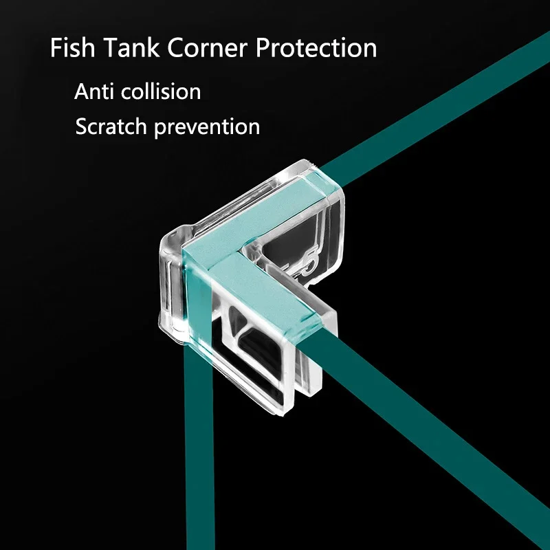 Image of 4-Pack 5mm Soft Plastic Aquarium Corner Protectors – Adhesive-Free, Easy-to-Install Fish Tank Edge Guards for Pet Safety and Tank Protection