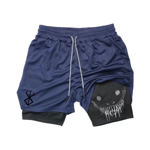 Immagine di Pantaloncini da corsa da uomo estivi Fitness Gym Training 2 in 1 pantaloncini sportivi Quick Dry Workout Jogging pantaloncini a due piani