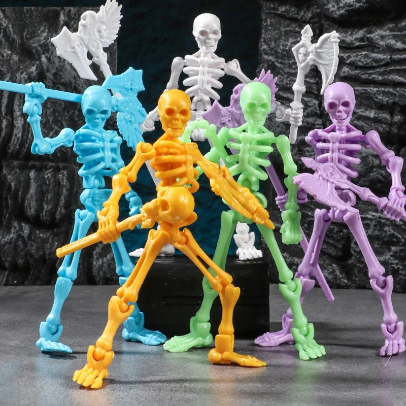 Bild von 3D-Schädel-Modellbau-Set – Bunte Skelettfigur für Halloween & Anime-Fans