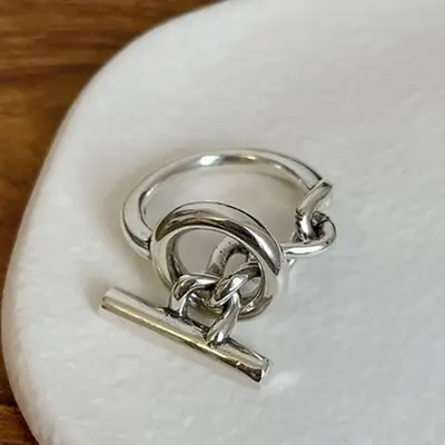 Image de Bague de Fiançailles Vintage en Argent Sterling 925