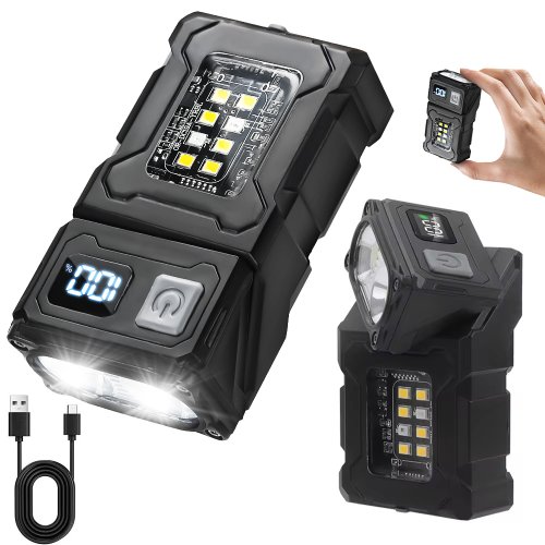 Afbeelding van Mini draagbare LED COB-zaklamp Hoofdrotatie Magnetische zaklamp Ingebouwde batterij USB Oplaadbare Outdoor Camping Noodlantaarn