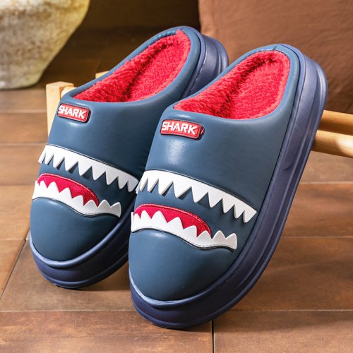 Image de Pantoufles Homme Confortables & Antidérapantes - Design Requin Mignon