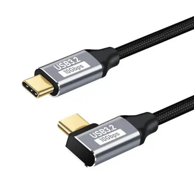 Image de Câble USB-C 90° 100W - Charge Rapide & Données 10Gbps