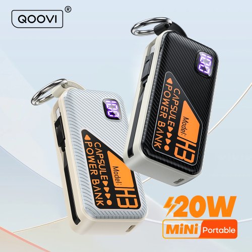 Immagine di Powerbank 5000mAh con Cavo Integrato - Ricarica Rapida PD 20W