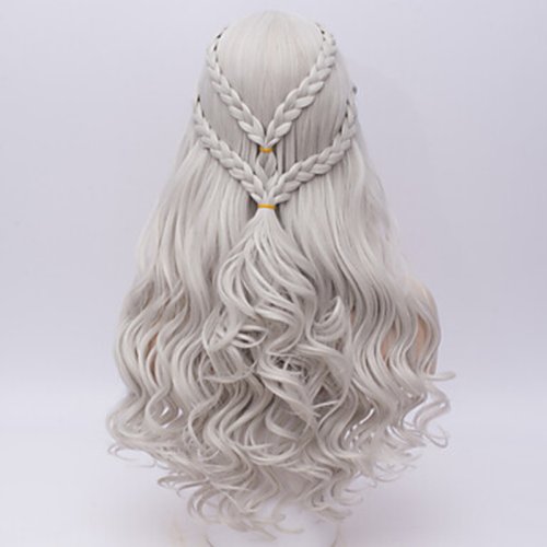 Immagine di Parrucche Cosplay capelli sintetici HAIRJOY parrucca Cosplay regina Lolita Costume intrecciato lungo argento per le donne