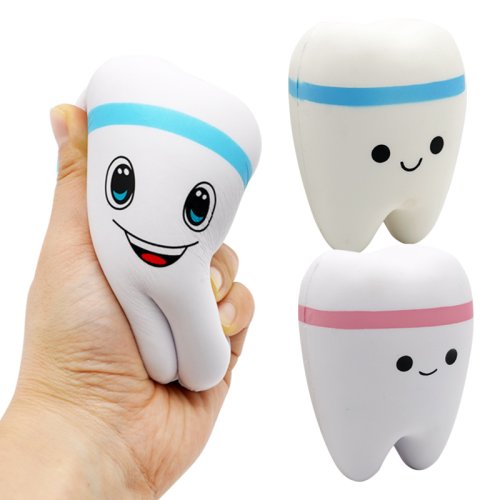 Afbeelding van Leuke Cartoon Tanden Vorm Squishy Speelgoed – Langzaam Stijgende Stressreducer voor Kinderen, Antistress Cadeau met Tandarts Thema