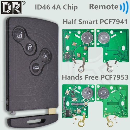Image of Smart Hands-Free Car Key Fob for Renault Megane, Laguna, Grand Scenic, Fluence, Clio IV, Captur – Advanced Remote Control with ID46 4A PCF7953M Chip