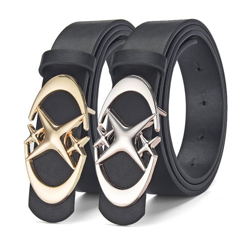 Bild von Vintage Gothic Herren- und Damen-Gürtel mit Stern-Schnalle und Kreuz-Design – Metallgürtel im Punk-Stil für Jeans & Outfits, Unisex Y2K Accessoire
