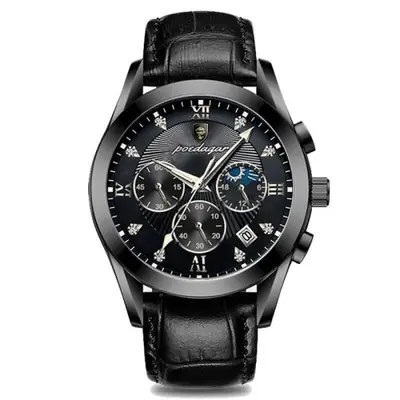 Image de Montre Homme Luxe en Cuir - Étanche & Lumineuse