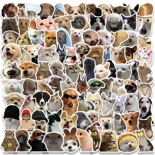Image de Stickers Mignons Animaux Kawaii - Chat & Chien