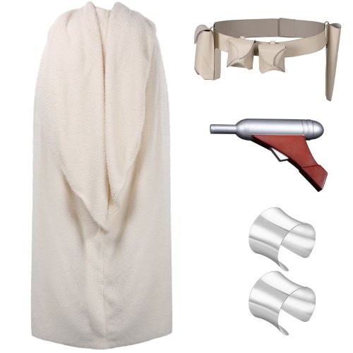 Zdjęcie Kostium Padmé Amidala z Płaszczem i Saszetkami na Pas – Autentyczny Kostium Cosplay dla Kobiet, Rekwizyty do Wojny Kosmicznej, Idealne na Halloween, Karnawał i Imprezy Tematyczne