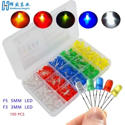 Image de LEDs 3mm & 5mm - Lot de 100 pièces Multicolores