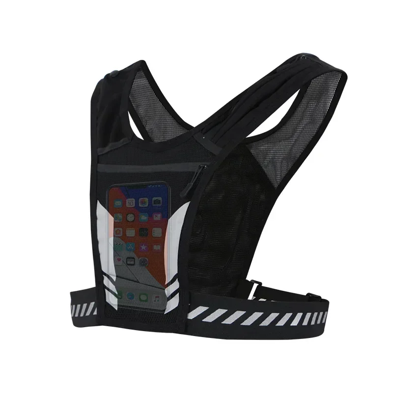 Immagine di Zaino da corsa riflettente Gilet da corsa sportivo leggero universale Borsa per carte per cellulare per gilet da jogging fitness uomo donna