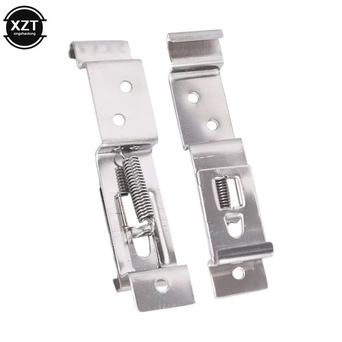 Afbeelding van 2 Stuks Rechthoekige Auto Kentekenplaat Veerbeladen Roestvrijstalen Beugel Auto Framehouder Klemmen Aanhangwagen Nummerplaat Clips