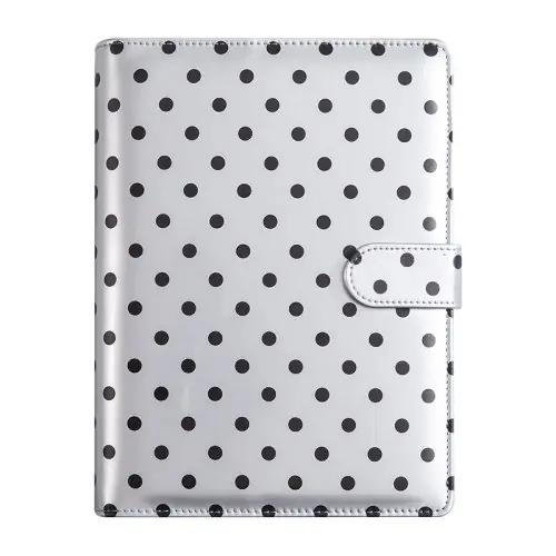 Image de Agenda DIY rétro rouge argenté à pois – Organiseur stylé pour notes et photos
