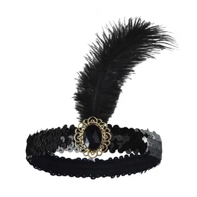 Image de Bandeau Vintage des Années 1920 - Style Gatsby avec Plumes