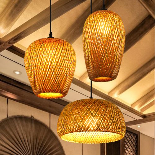 Zdjęcie Nowoczesna Bambusowa Lampa Wisząca – Eleganckie Oświetlenie do Twojego Domu
