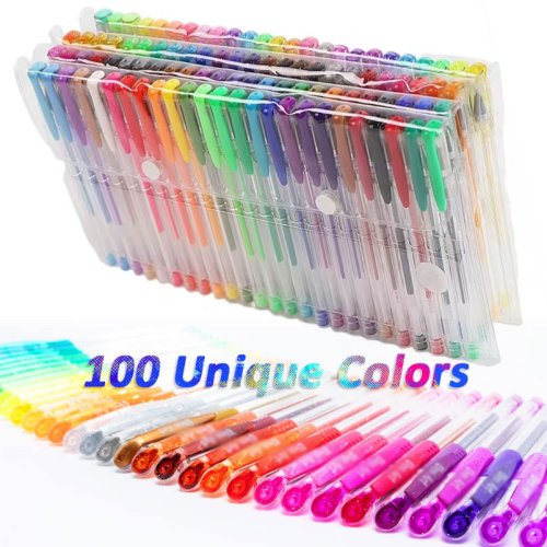 Immagine di Set di penne gel da 5-100 pezzi Set di penne da 100 colori per realizzare carte, libri da colorare per adulti, agenda per diario, creazione di scarabocchi, disegno