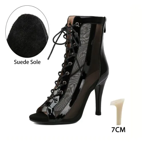 Schwarz 7cm Wildleder