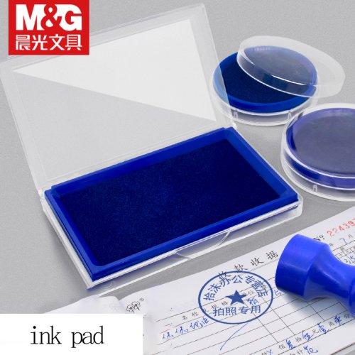Afbeelding van M-G Inktkussen Blauw en Rood - Sneldrogend, Waterdicht & Geschikt voor Financiële en Kantoorstempels met Navulvloeistof