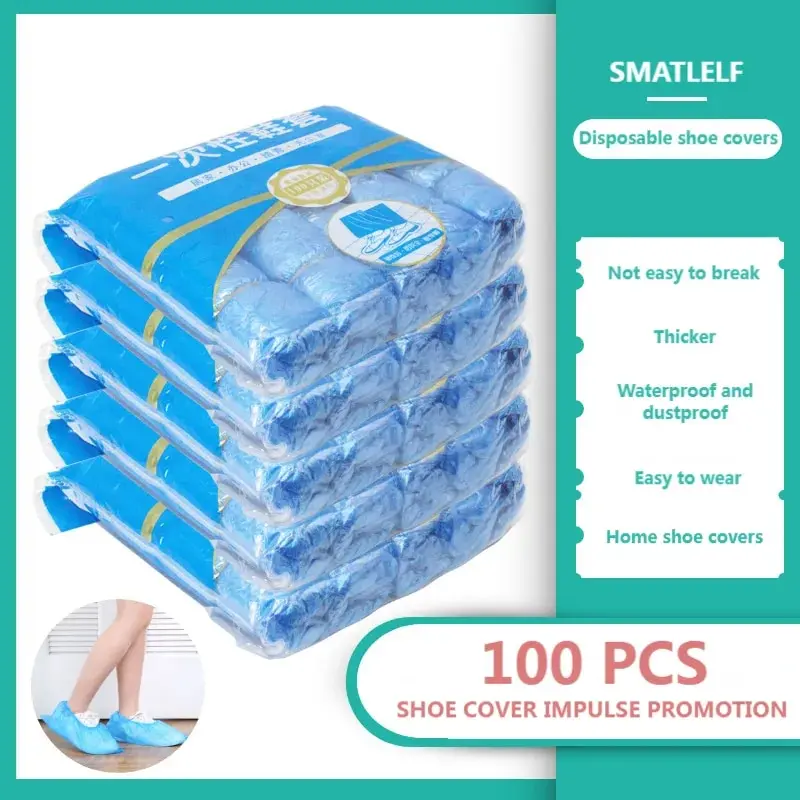 Imagen de Cubiertas de Zapatos Impermeables y Antideslizantes Desechables – Paquete de 100 Unidades para Protección en la Lluvia y Barro