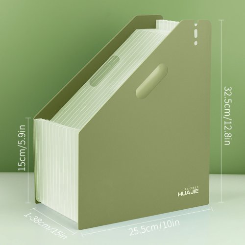 Imagen de HUAJIE Organizador de archivos de acordeón A4 expandible de 13 bolsillos: gran capacidad, material P...