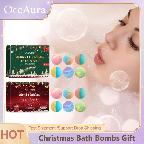 Afbeelding van Oceaura Kerst Cadeauset: Handgemaakte Badbommen & Badzout met Aromatherapie voor Relaxatie en Stressvermindering