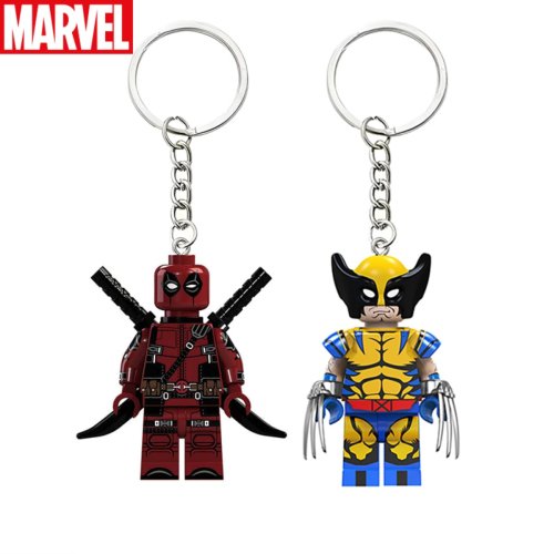 Bild von Deadpool & Wolverine Schlüsselanhänger Superheld Kreative Bausteine Cartoon Anhänger Tasche Schlüsselanhänger Zubehör Spielzeug Fans Geschenk