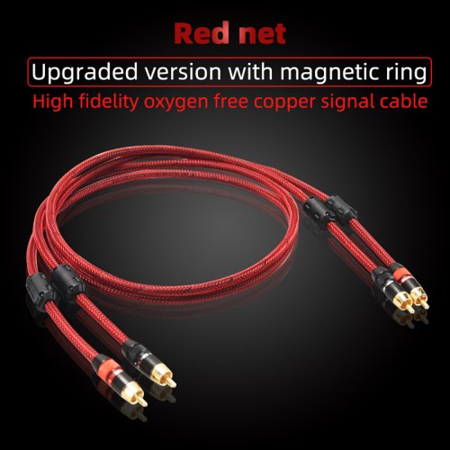 Immagine di Cavo RCA fine Hi-Fi Alta qualità 4N OFC HIFI 2RCA-2RCA Maschio a Maschio Audio Cablemain core schermatura indipendente Una coppia
