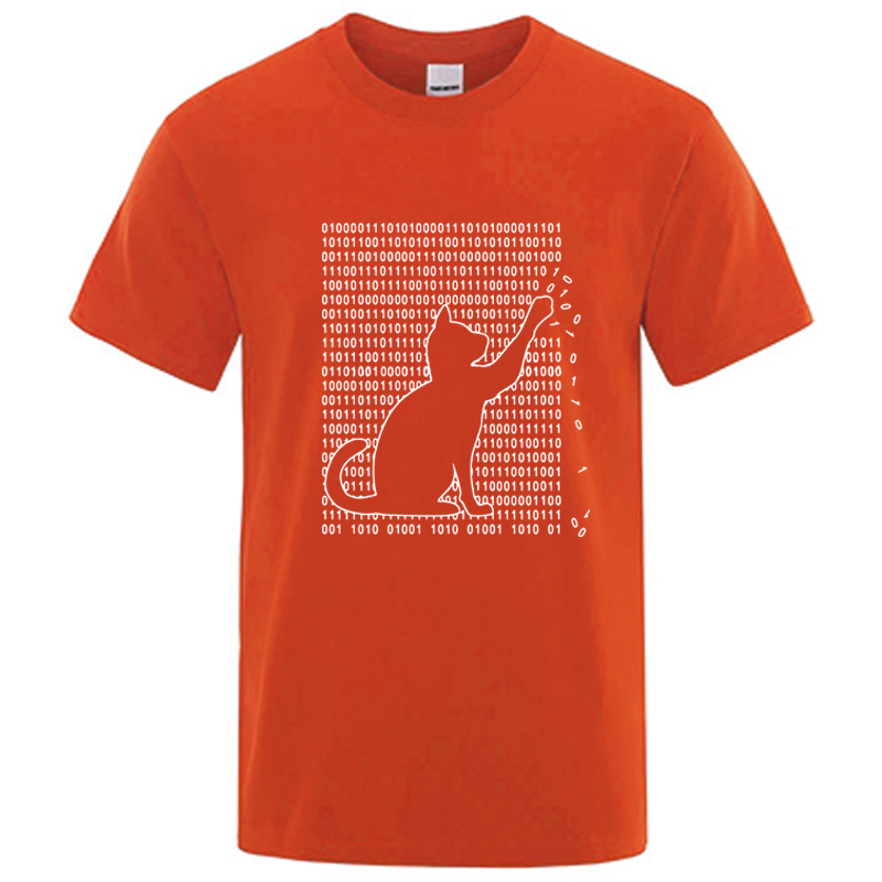 Image de T-Shirt Homme Chat Amusant - Coton Mélangé Coupe Lâche Été