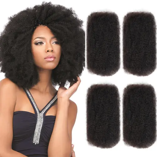 Image de Cheveux Brésiliens Remy Afro Bouclés - 50g Naturel